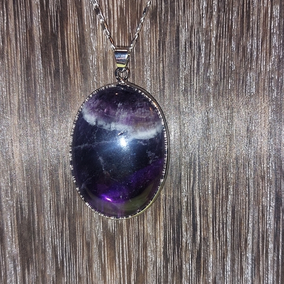 Polished Amethyst Pendant Necklace - Picture 2 of 3